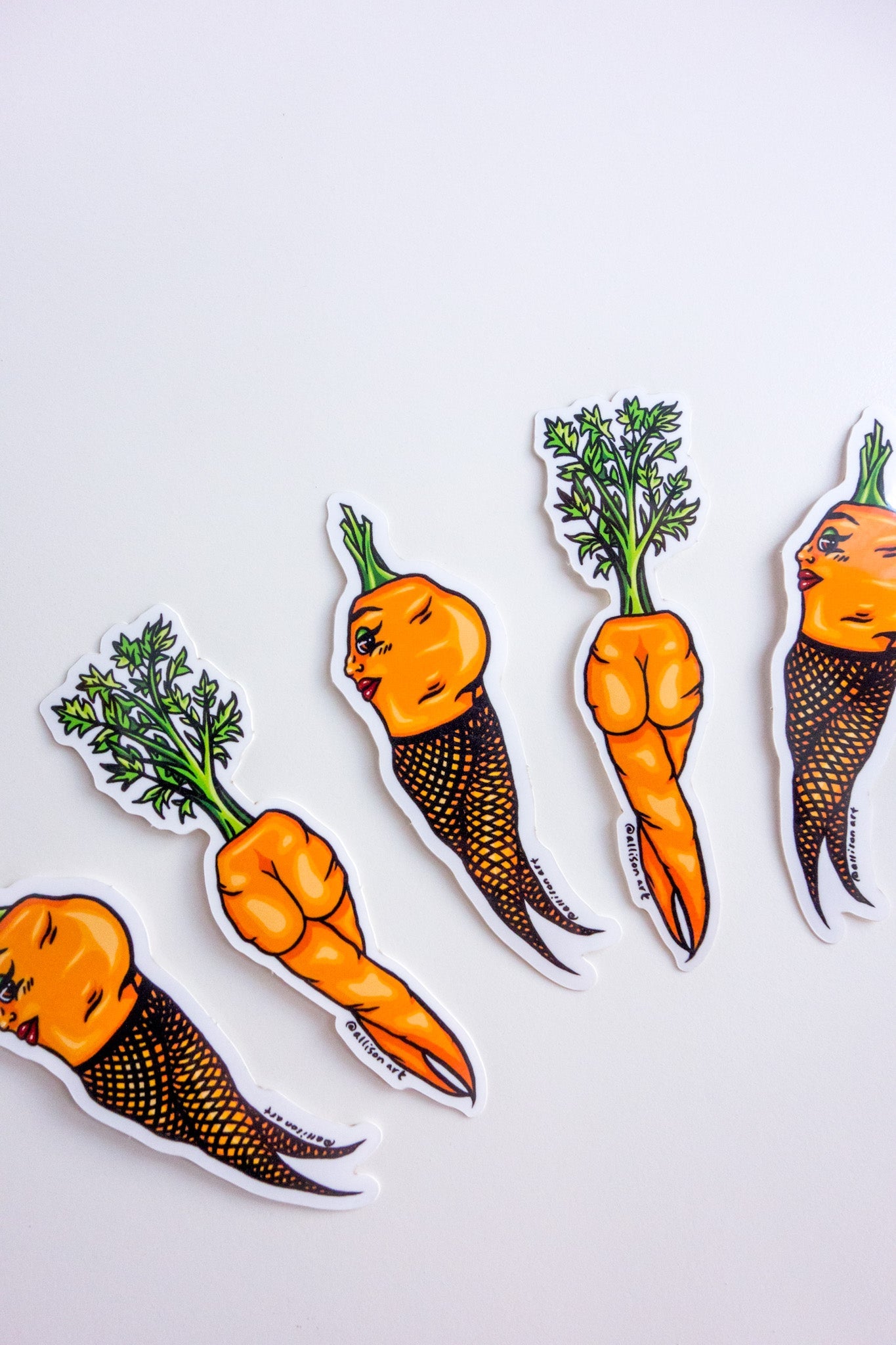 Carrot Gals Vinyl Stickers - Cheeky Art Studio