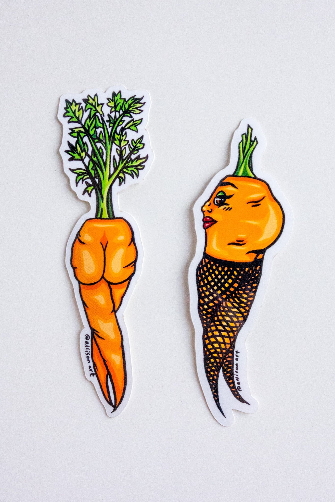 Carrot Gals Vinyl Stickers - Cheeky Art Studio