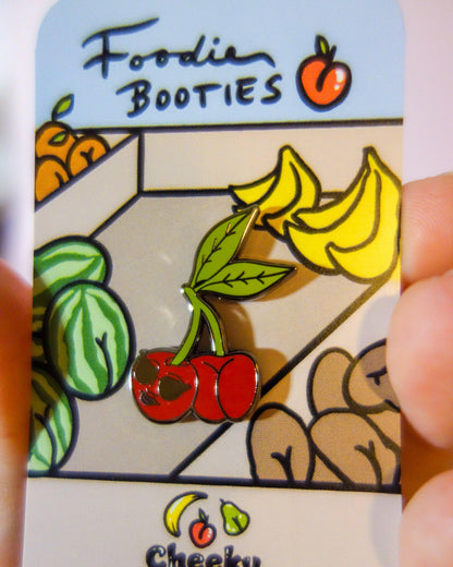Cherry Booty Enamel Pin - Cheeky Art Studio