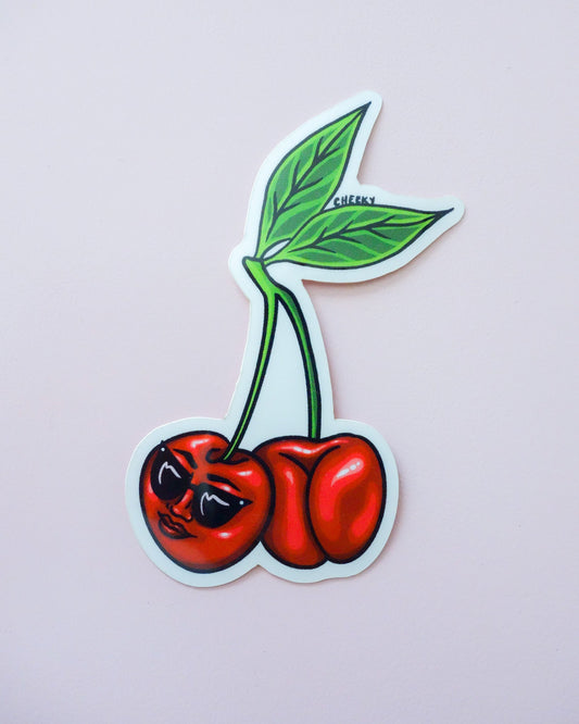 Cherry Booty Vinyl Sticker - Cheeky Art Studio