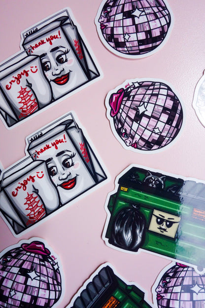 Disco Cheeks Vinyl Sticker - Cheeky Art Studio