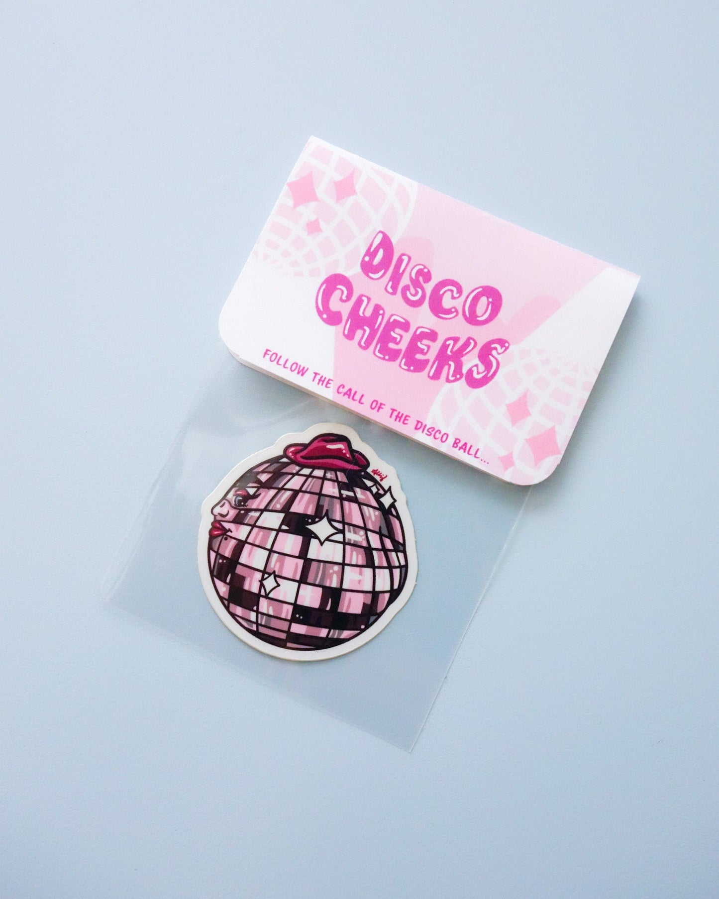 Disco Cheeks Vinyl Sticker - Cheeky Art Studio