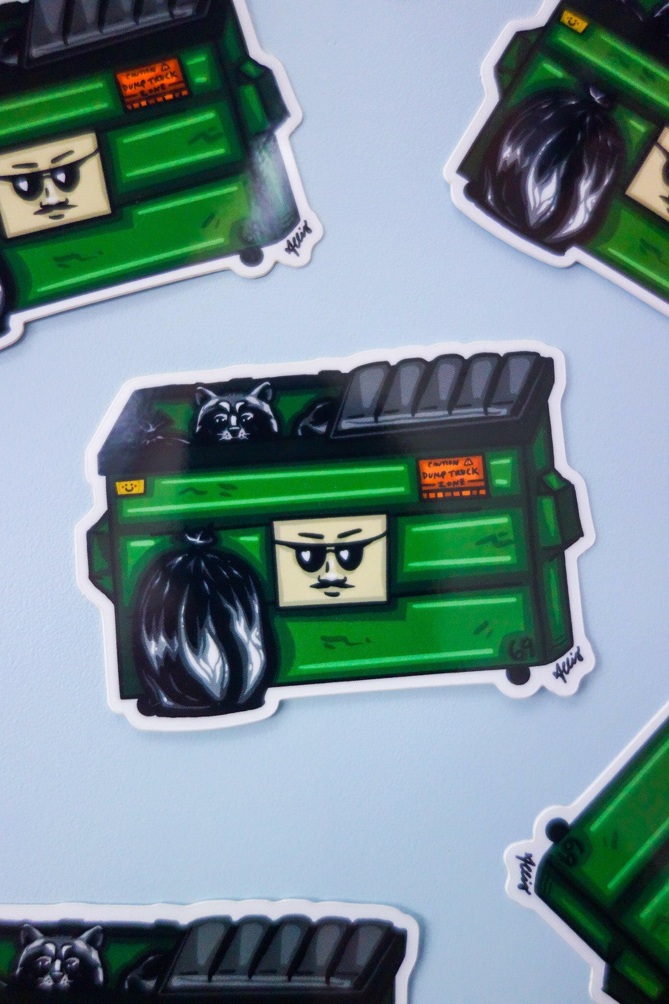 Dumpster Party Vinyl Sticker - Cheeky Art Studio - allison thompson - allisthompson - art - Electronics Stickers & Decals - Portland, Oregon - Asian American Artist