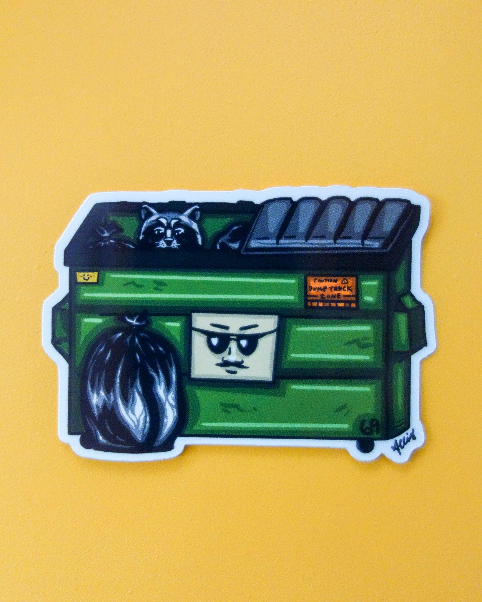 Dumpster Party Vinyl Sticker - Cheeky Art Studio - allison thompson - allisthompson - art - Electronics Stickers & Decals - Portland, Oregon - Asian American Artist