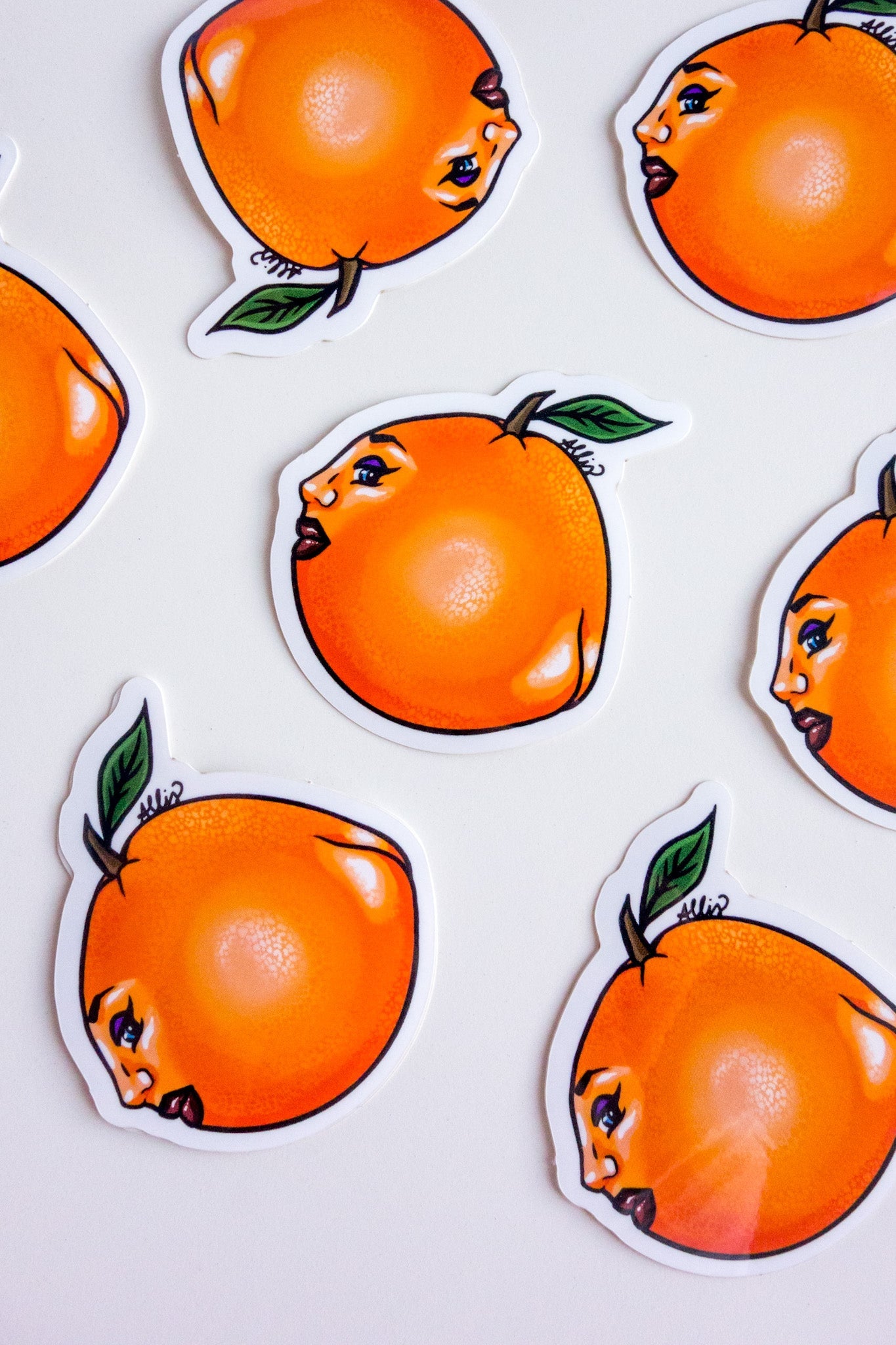 Lil Orange Booty Vinyl Sticker - Cheeky Art Studio - allison thompson - allisthompson - art - Electronics Stickers & Decals - Portland, Oregon - Asian American Artist
