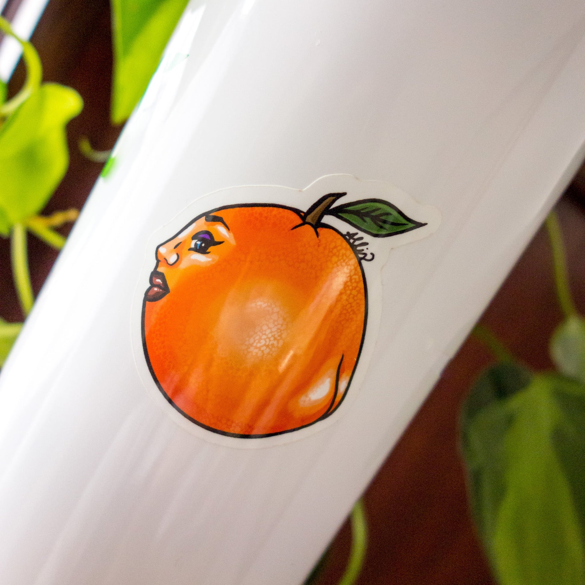 Lil Orange Booty Vinyl Sticker - Cheeky Art Studio - allison thompson - allisthompson - art - Electronics Stickers & Decals - Portland, Oregon - Asian American Artist