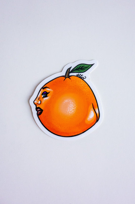 Lil Orange Booty Vinyl Sticker - Cheeky Art Studio