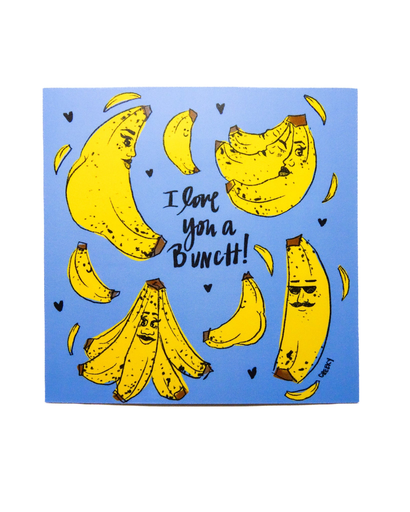 Love You A Bunch Banana Postcard - Cheeky Art Studio