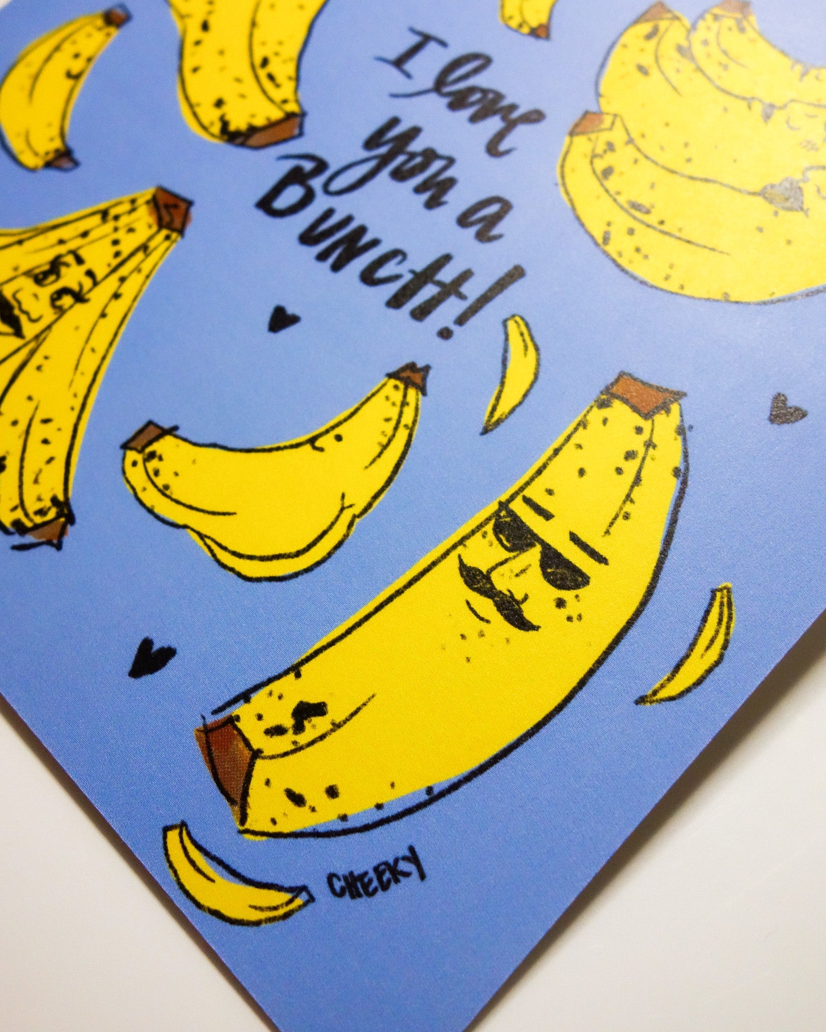 Love You A Bunch Banana Postcard - Cheeky Art Studio