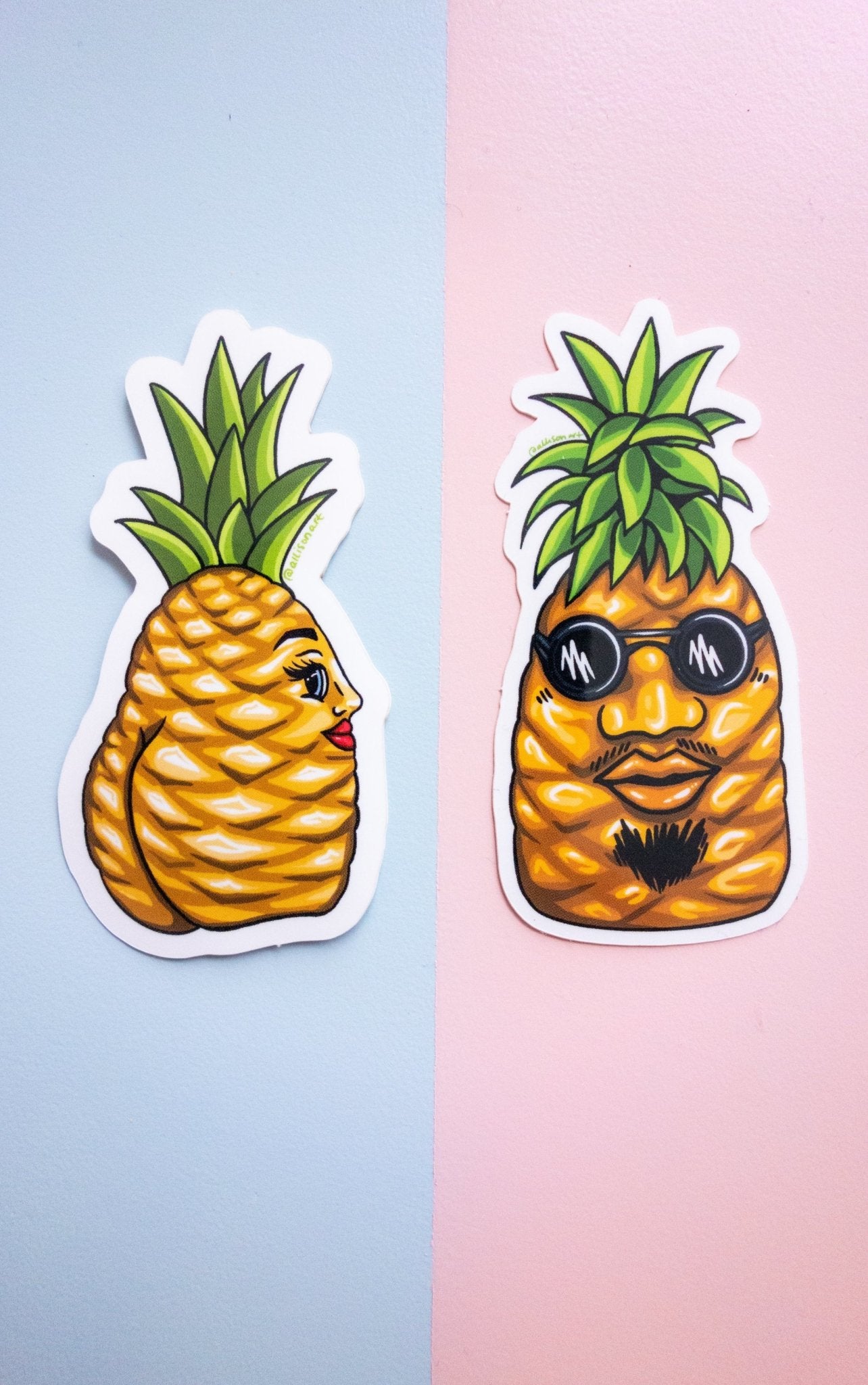 Mrs. Pineapple Booty Vinyl Sticker - Cheeky Art Studio - allison thompson - allisthompson - art - Electronics Stickers & Decals - Portland, Oregon - Asian American Artist