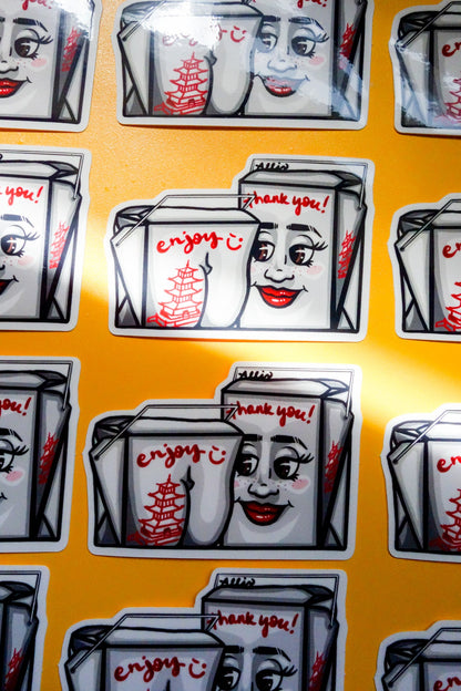 Take Out Booty Vinyl Sticker - Cheeky Art Studio