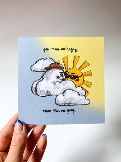 You Are My Sunshine Postcard - Cheeky Art Studio